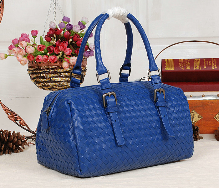 Bottega Veneta krim intrecciato calf bag 9646 blue - Click Image to Close